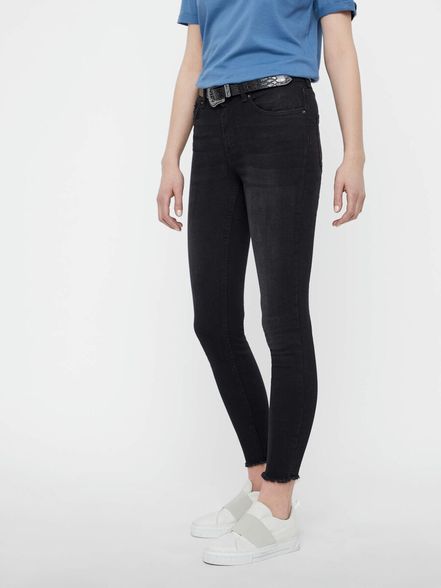 PIECES Female Jeans Mid Waist Cropped 